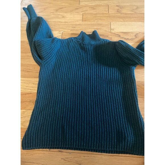 Rachel Zoe women's Vintage Style Ribbed Knit mock neck sweater balloon sleeve - Picture 6 of 8